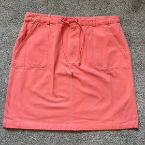 Eddie Bauer Spring Coral Cargo Cotton Women’s Drawstring Waist  Skirt